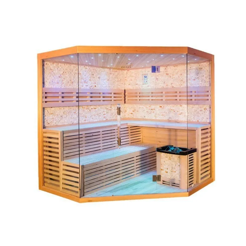 Hemlock Sauna with 3-Sided Glass  Intelligent Control System
