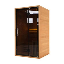 Home Sauna Gray-Black Glass Door Design