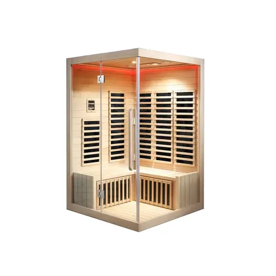 Indoor Far-Infrared Sauna 2-3 Persons Hemlock Wood Indoor Far-Infrared Sauna 2-3 Persons Hemlock Wood