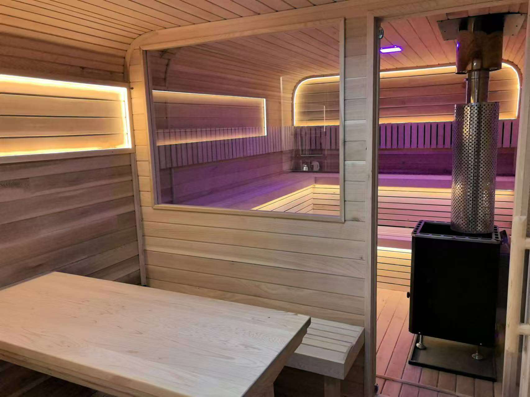 Outdoor Large-Scale Solid Wood Sauna